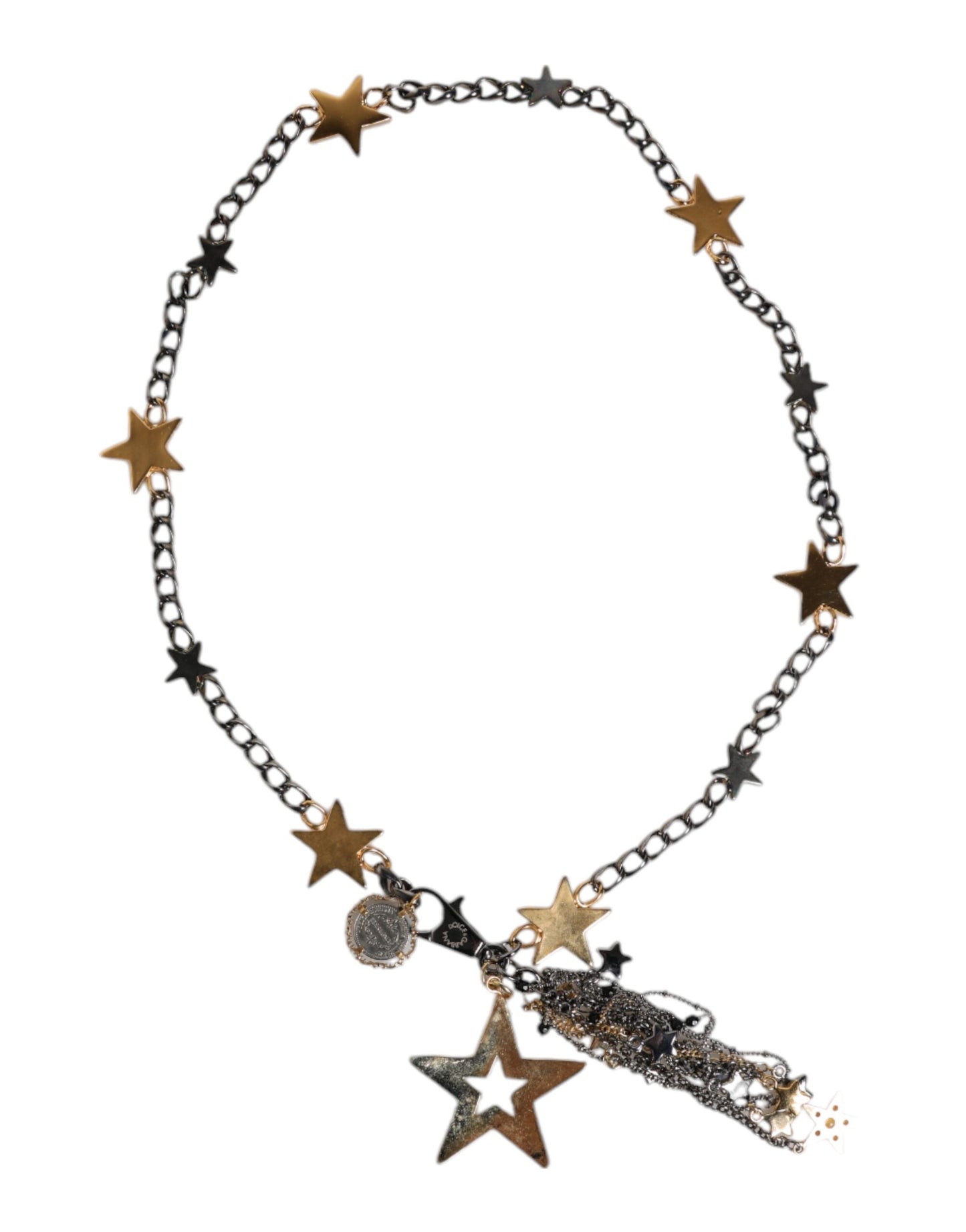 Dolce & Gabbana Silver Gold Brass Embellished Waist Chain Belt