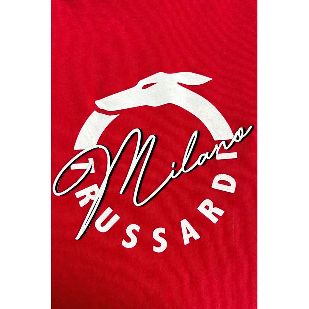 Trussardi Beachwear Red Cotton T-Shirt