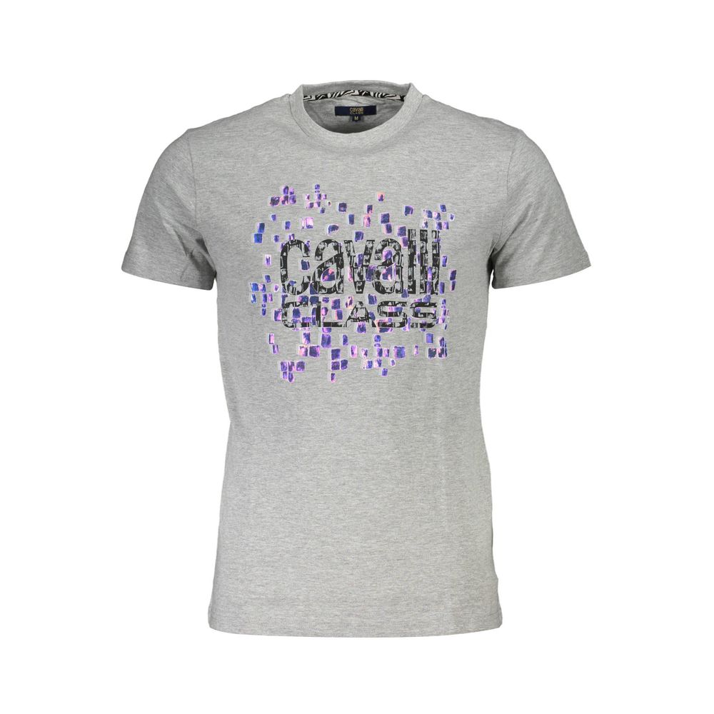 Cavalli Class Gray Cotton Men T-Shirt