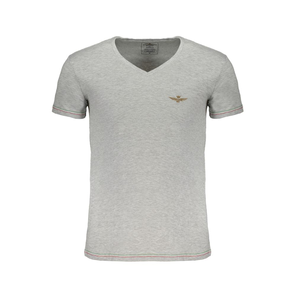 Aeronautica Militare Gray Cotton Men T-Shirt