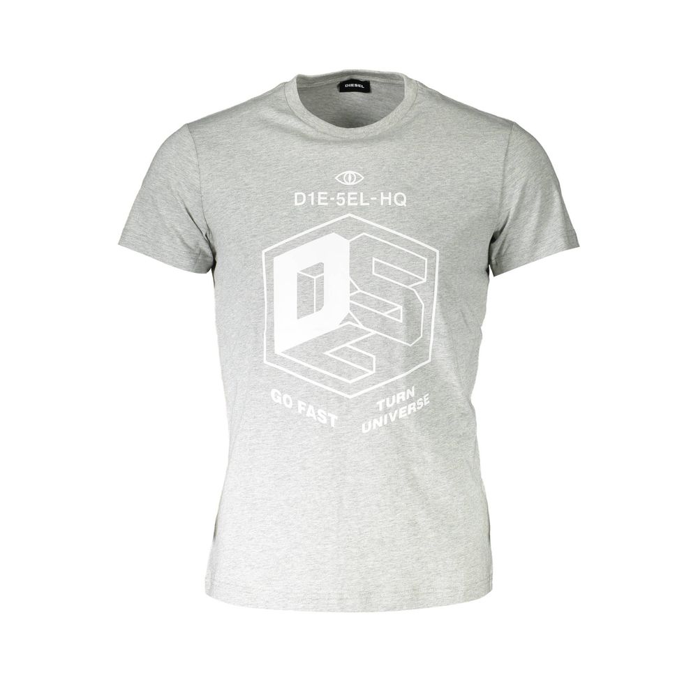 Diesel Gray Cotton Men Short-Sleeve T-Shirt