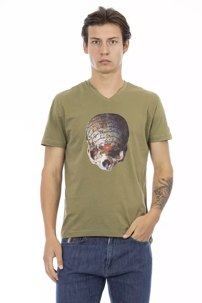 Trussardi Action Green Cotton Mens T-Shirt