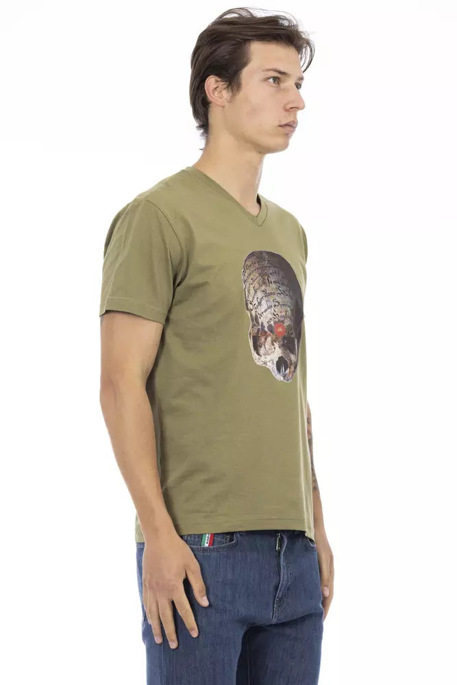 Trussardi Action Green Cotton Mens T-Shirt