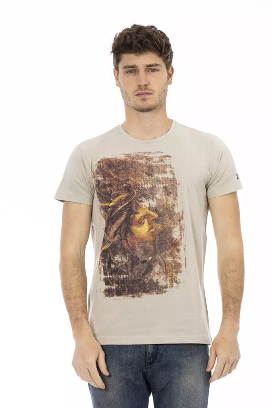Trussardi Action "Beige Cotton Men T-Shirt"