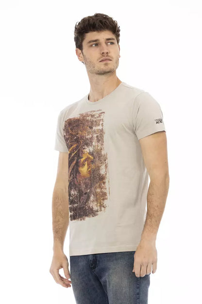 Trussardi Action "Beige Cotton Men T-Shirt"