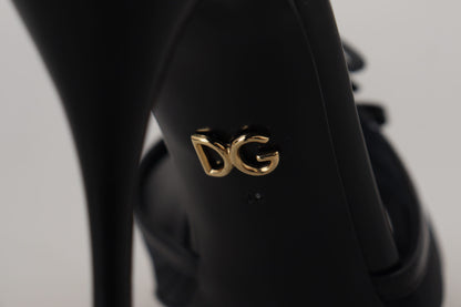 Dolce & Gabbana Elegant Black Stiletto Heeled Sandals