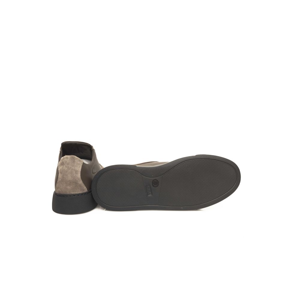 Cerruti 1881 Beige Cowhide Men Sneaker