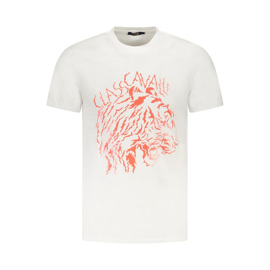 Cavalli Class White Cotton Men T-Shirt