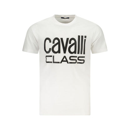 Cavalli Class White Cotton Men T-Shirt