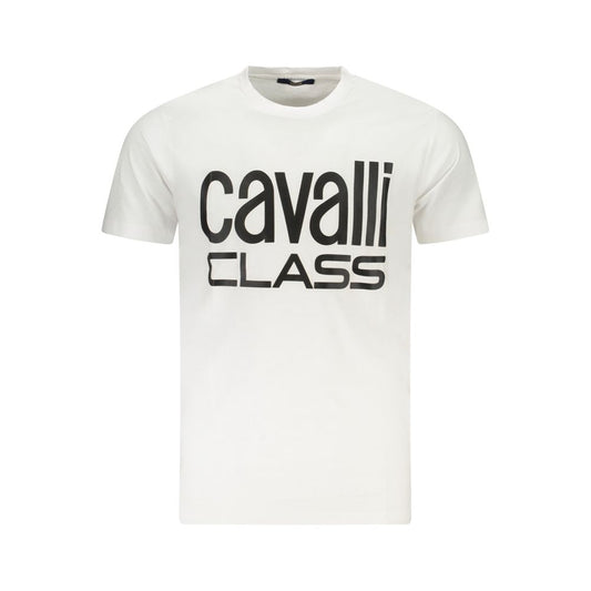 Cavalli Class White Cotton Men T-Shirt