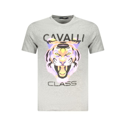 Cavalli Class Gray Cotton Mens TShirt