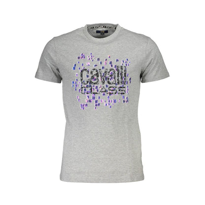 Cavalli Class Gray Cotton Men T-Shirt