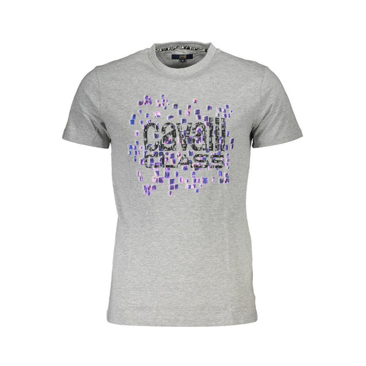 Cavalli Class Gray Cotton Men T-Shirt