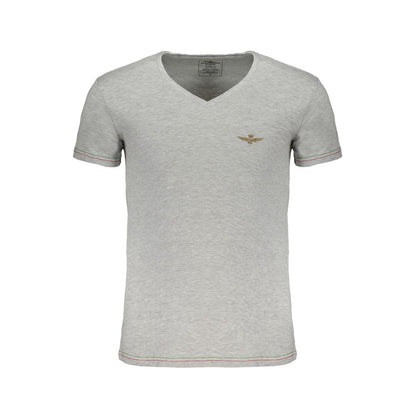 Aeronautica Militare Gray Cotton Men T-Shirt