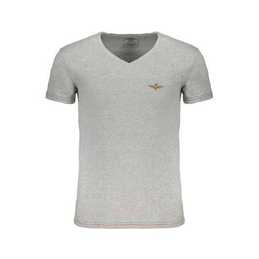 Aeronautica Militare Gray Cotton Men T-Shirt